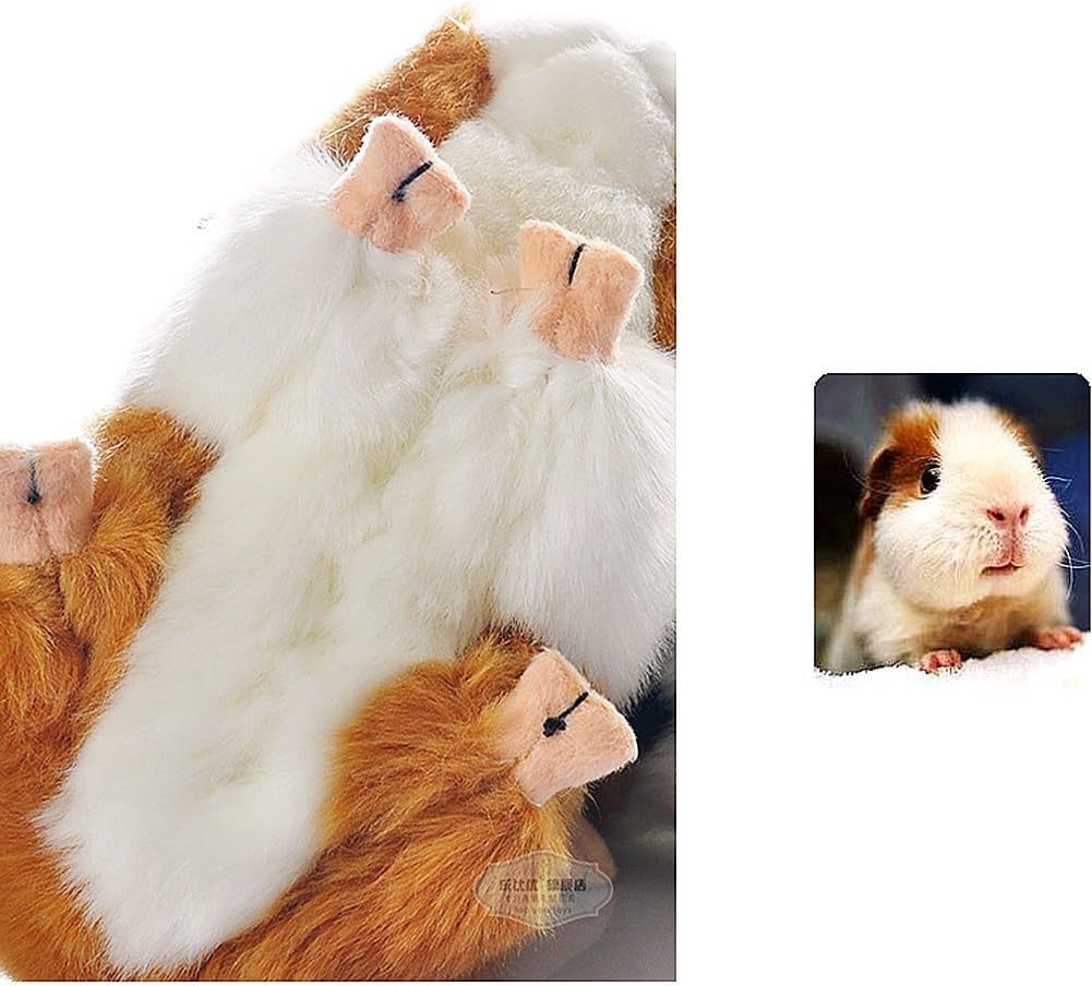 Qingyun Lee Small Animal Plush Guinea Fluffy and Animal Yellow White Toy, Pig, Mouse, Cotton-dyed Rat, Cute, Realistic, Kids, Pet, Doll, Gift, +