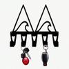 Modern Wave Key Rack Wall Mount 5 Hooks Forged Iron Hallway Office Bedroom Gift