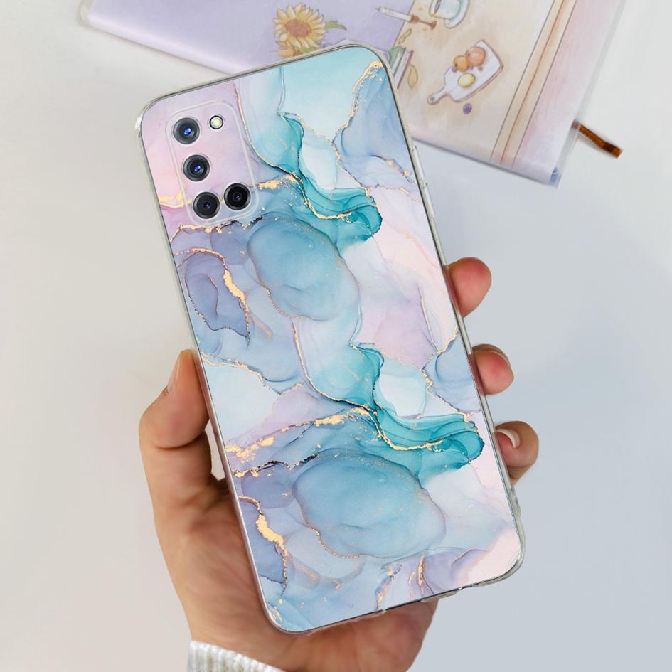 For OPPO A92 Case CPH2059 Fashion Marble Butterfly Clear Funda Soft Silicone Phone Cover For OPPO A72 A52 CPH2061 CPH2067 Bumper