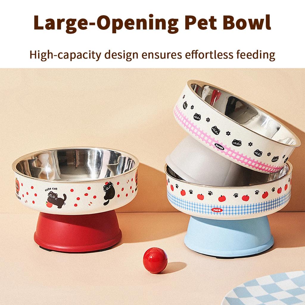 New Cat Bowls Pet Stainless Steel Bowls Cat High Foot Neck Protection Bowls Dog Large Capacity Feeding Device Dog Bowls Pet Bowl