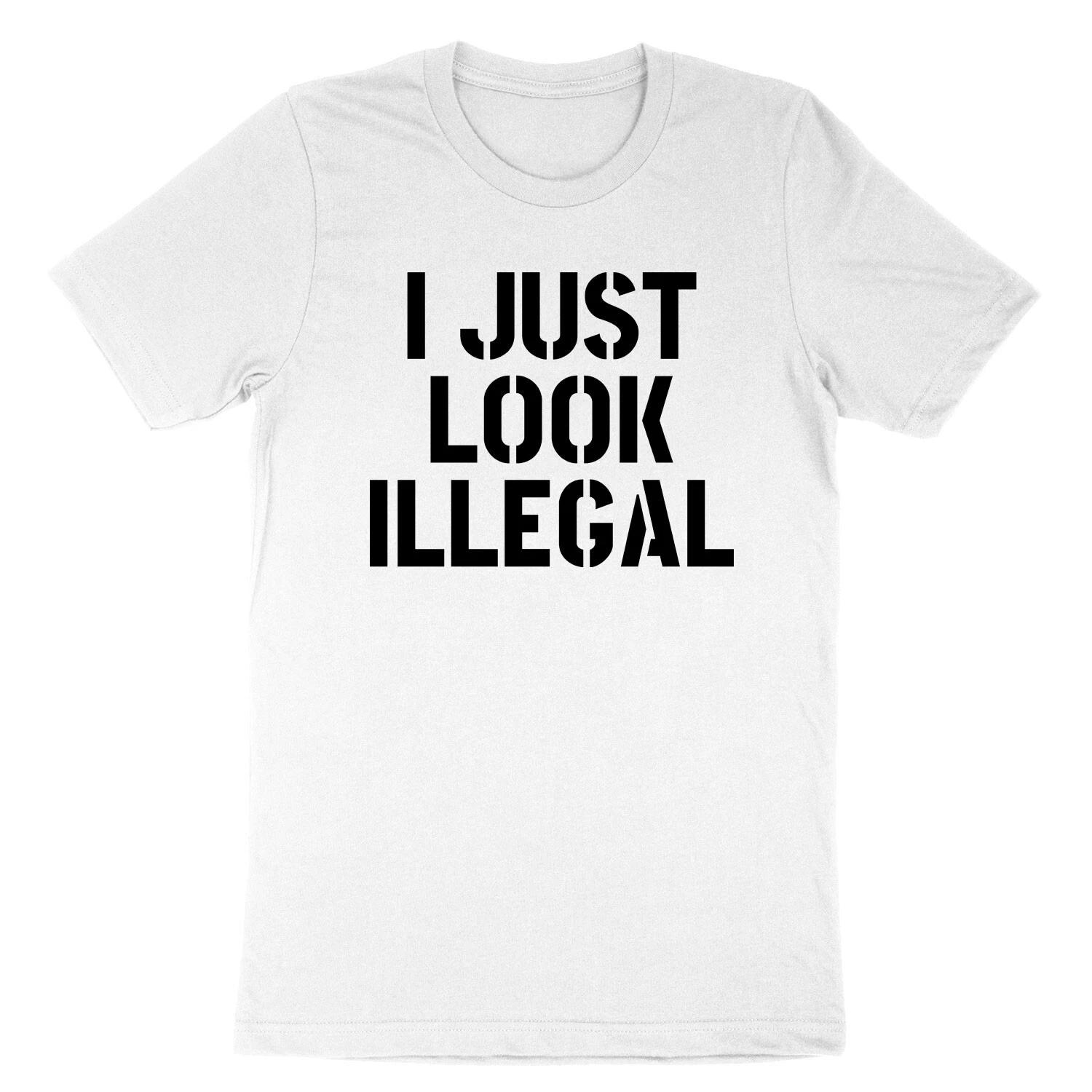 Футболка с принтом  Я просто выгляжу незаконно  Удобная и мягкая Дышащая Мужская одежда Уличный Хип-хоп Повседневная Спортивная одежда Мужская S