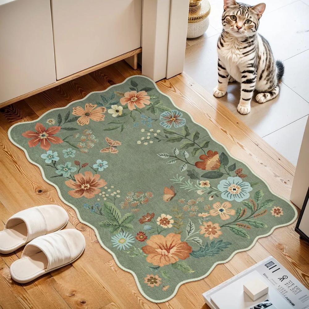 

Non-Slip Butterfly Entryway Rug Soft Entrance Mat New Indoor Door Mat for Bathroom Bedroom 40*60cm зелений
