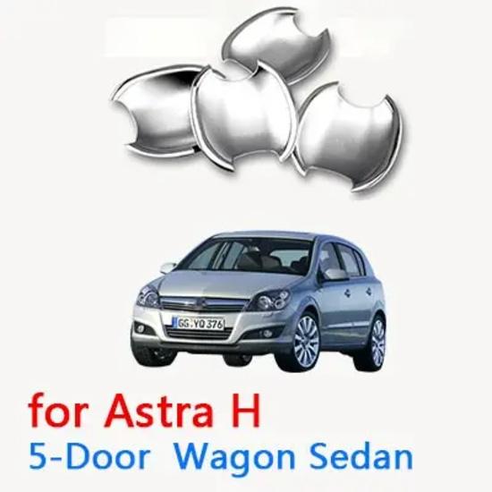For Opel Holden Vauxhall Astra H Luxurious Chrome Door Handle 5-Door 3-Door Wagon Car Covers Accessories Stickers Car Styling