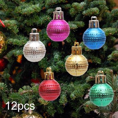 12 Adet Noel Topu Süsleri Ağaç Asma Süsleri Kendin Yap Klasik Hediye Noel Dekoru