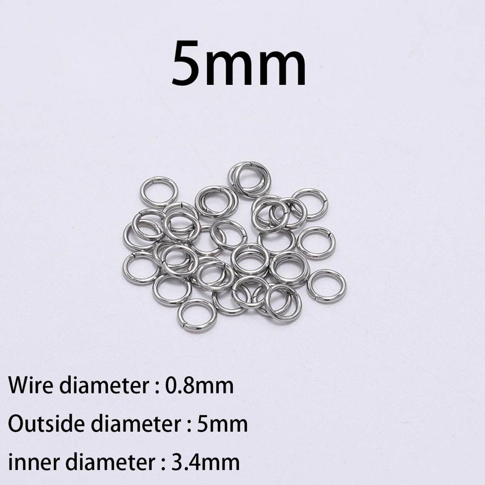 100-200Pcs/Lot Stainless Steel Split Ring Open Jump Rings Connectors For DIY Jewelry Making Findings Connectors Accessories
