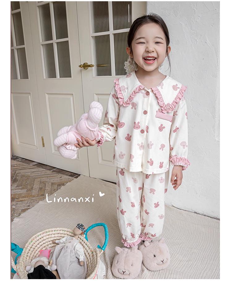 Mori Style Girl's Pajamas: Early Autumn 2025 Lace Peter Pan Collar Set