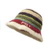 Anti-cold Knitted Bucket Hat Warm Woven Basin Cap Seaside Beach Cap Striped Fisherman Hat  Vacation