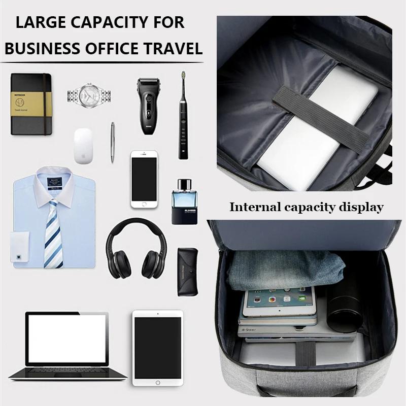 Waterproof Oxford Laptop Backpack for Men 15.6 Inch with USB Charging Business School Bag