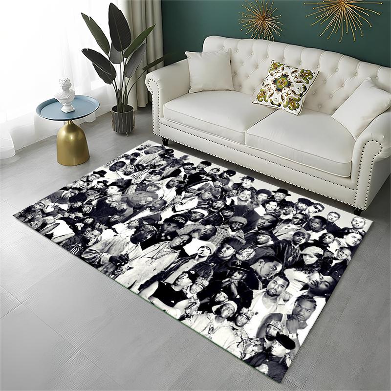 Rapper Eminem Tupac 2pac Hip Hop Rap God Carpet Rug for Playroom Bedroom Living Room Sofa Home Decor,kid Area Rug Non-slip