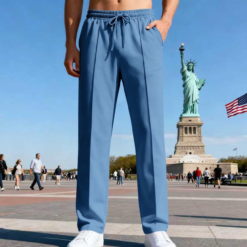 2025 Men's Trousers All Seasons Loose Straight Sports Casual Trousers