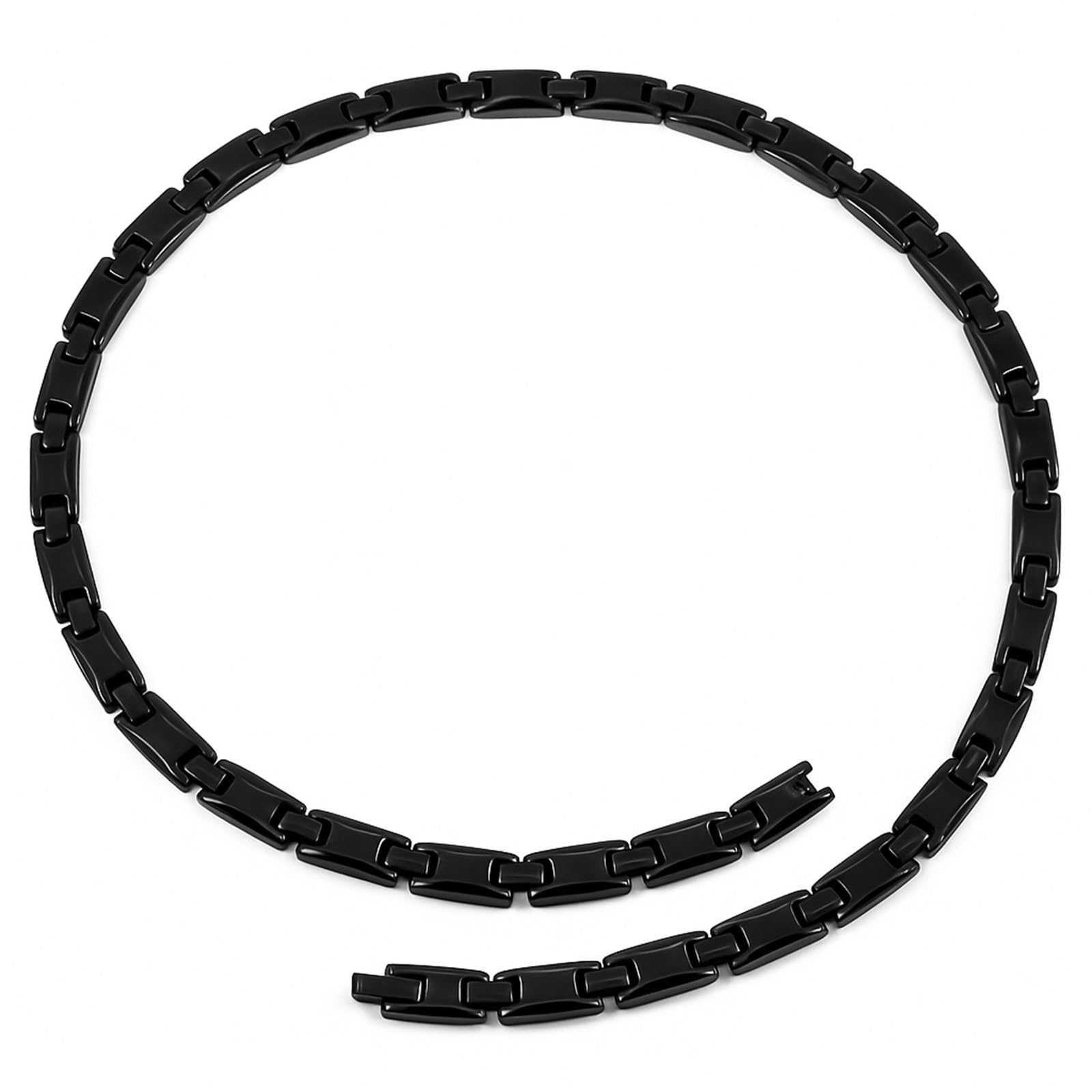 

HAQI Men s Titanium and Germanium Magnetic Necklace, Lightweight, Anti-Static, Hematite Jewelry, Unisex, 55cm (Black)