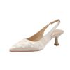 Fashion new lace bow pointed single shoes versatile fine heel comfortable women's single shoes