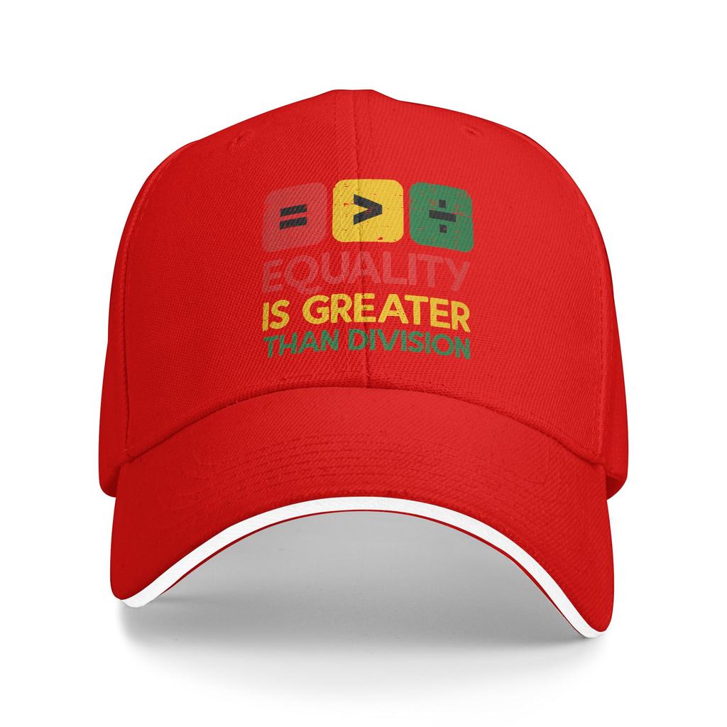 Black History Equality Greater Than Division Casual Baseball Cap Outdoor Sports Hip Hop Hats Summer Sun Men Trendy Baseball Caps
