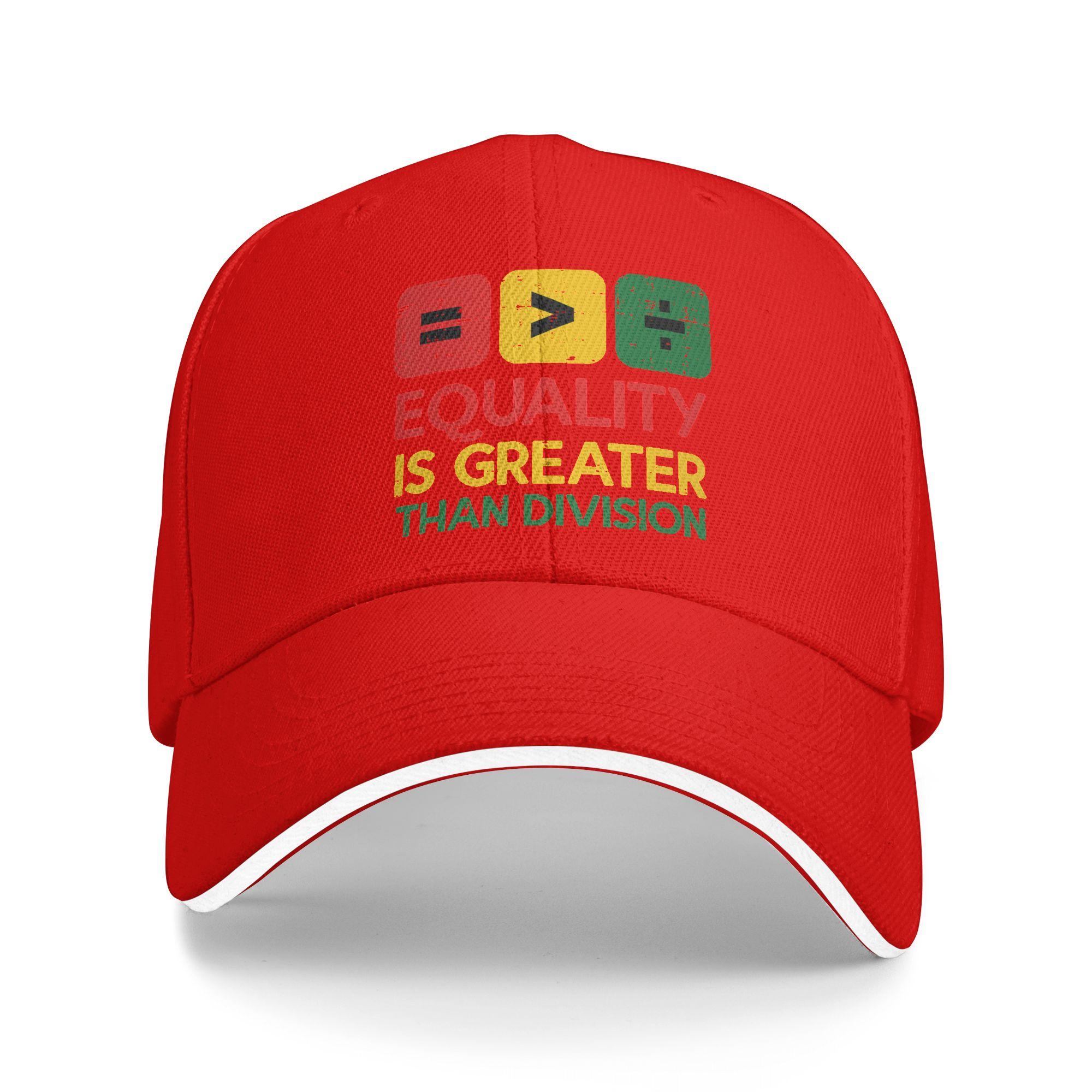 

Black History Equality Greater Than Division Casual Baseball Cap Outdoor Sports Hip Hop Hats Summer Sun Men Trendy Baseball Caps One Size