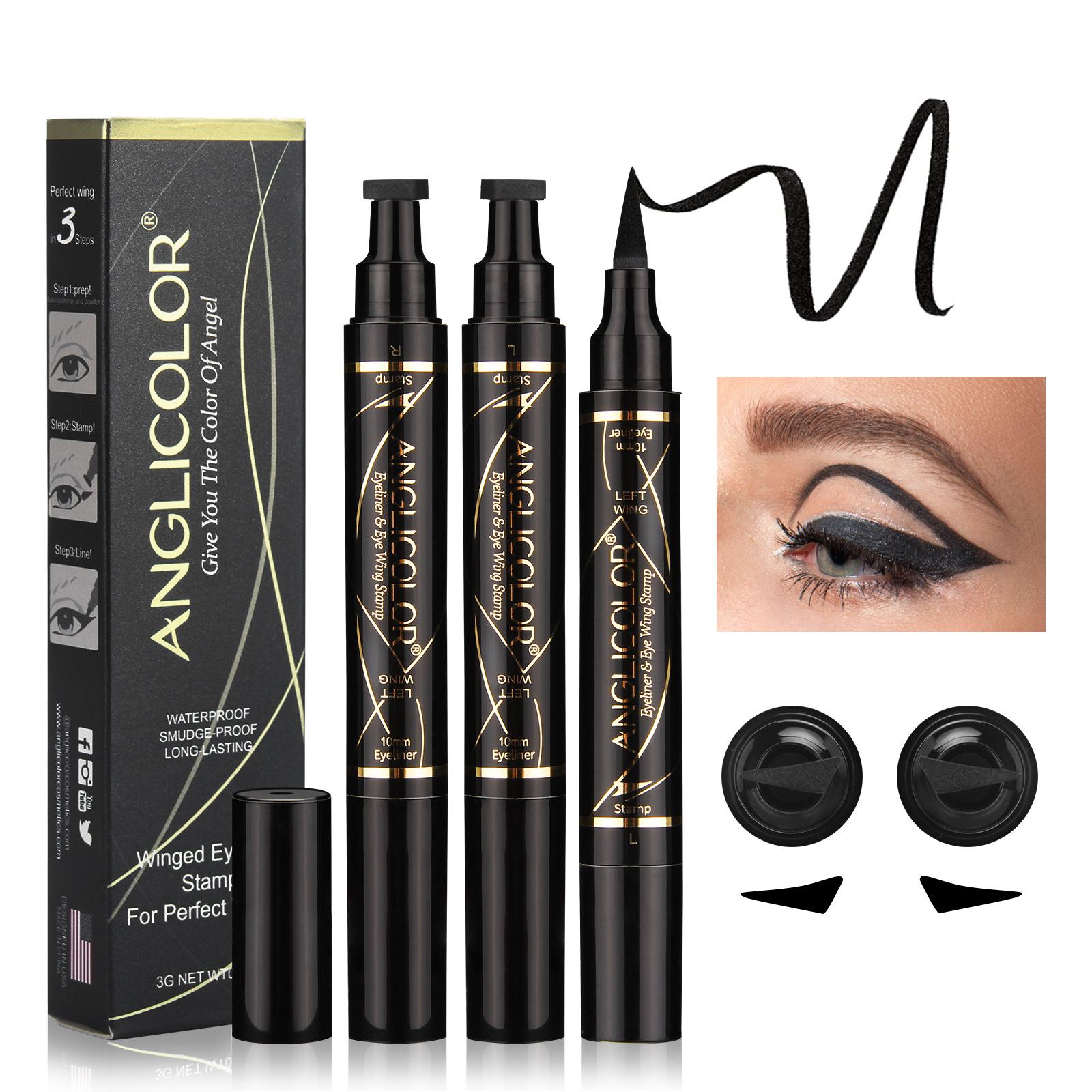 

ANGLICOLOR Двусторонний водостойкий штамп-подводка для глаз: Не размазывающийся, быстросохнущий незаменимый продукт для красоты