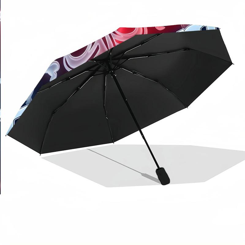 8 Rib Auto Folding Umbrella Poland Football Print Custom Name Text Portable Rain Gear
