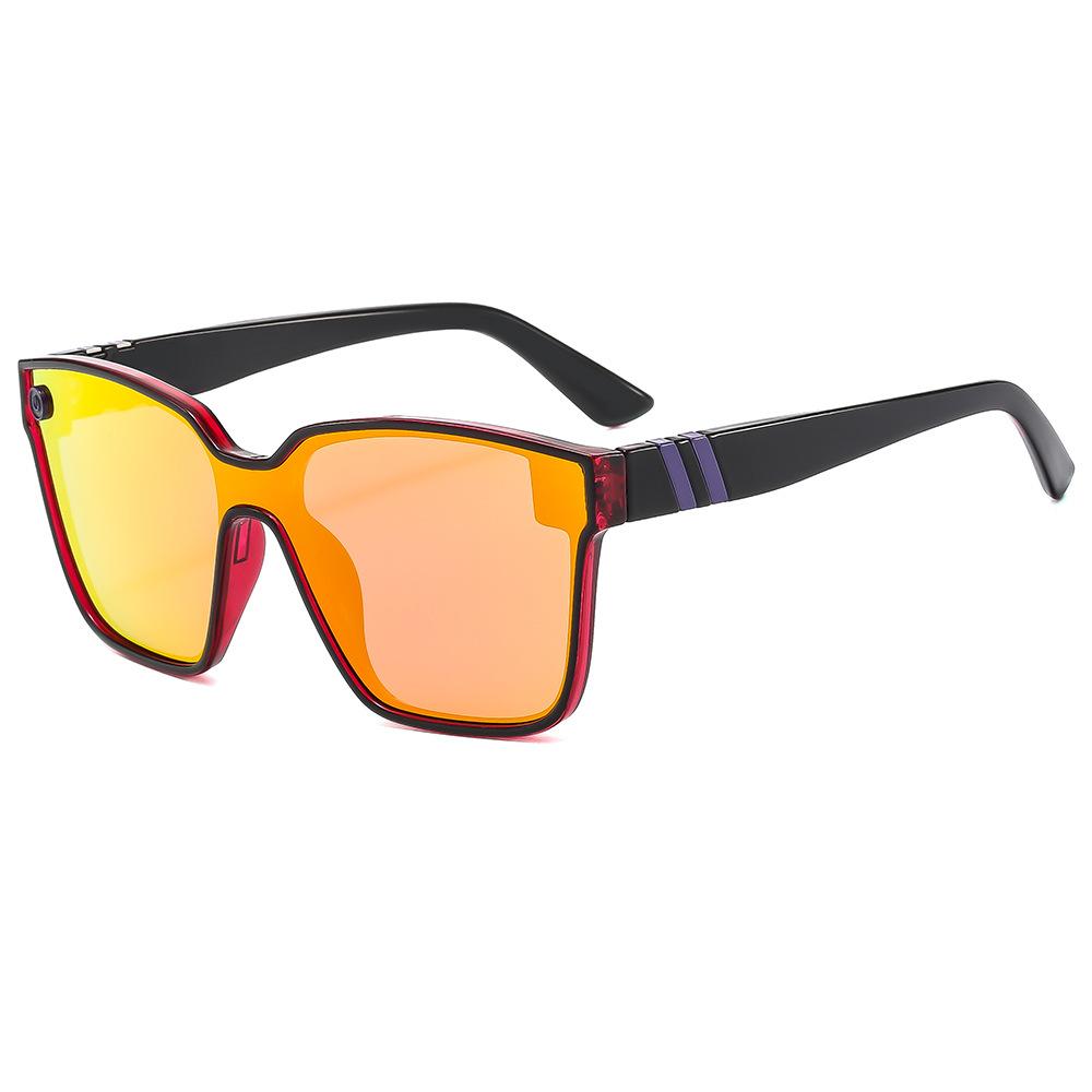 Fashion European and American sunglasses, women's personalized casual one-piece large-frame sunglasses, men's anti-ultraviolet colorful glasses