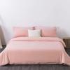New minimalist color woven washed cotton four piece set, pure cotton bedding, thickened - solid color series
