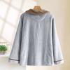 Women's Color Blocked Fashionable Long Sleeved Pocket Cardigan Flannel Warm Sleepwear Jacket