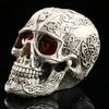 Halloween Skelettkopf Statue mit LED-Lichtern Neuheit Harz Skelettkopf Figur Spukhaus Requisiten Tischdeko Schreibtisch Home Office Dekoration