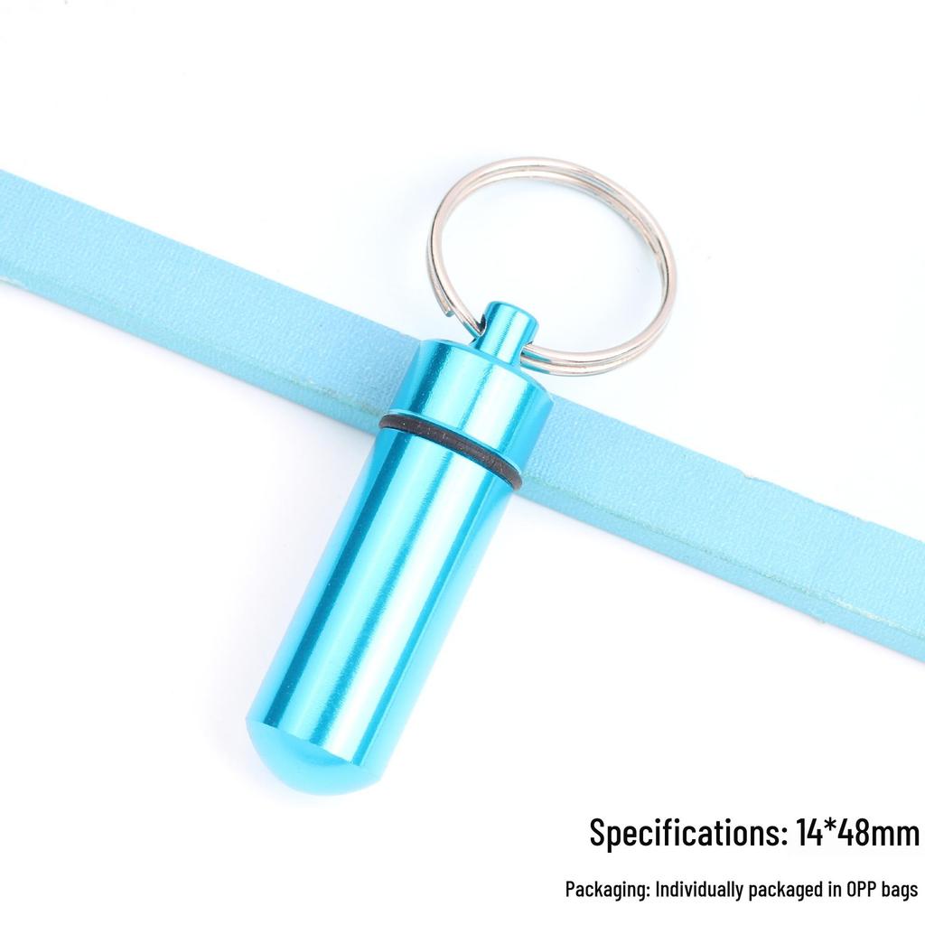 Portable Aluminum Pill Case with Keychain & Sealed Earplugs - Outdoor Survival Gear Pendant