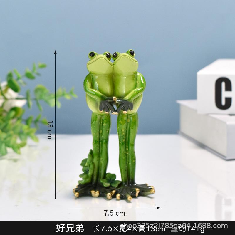Nordic Yoga Frog Pastoral Animal Resin Crafts Abstract Yoga Frog Sculpture Cartoon Animal Living Room Ornaments Home Decoration