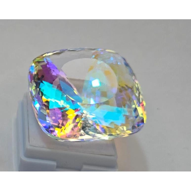 131.15 Ct Natural Mystic Topaz Cushion Rainbow Color Stunning Gemstone
