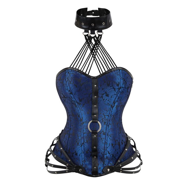 Gothisches trägerloses Neckholder-Korsett mit 11 Stahlstäben und Seitenreißverschluss Body Shaper