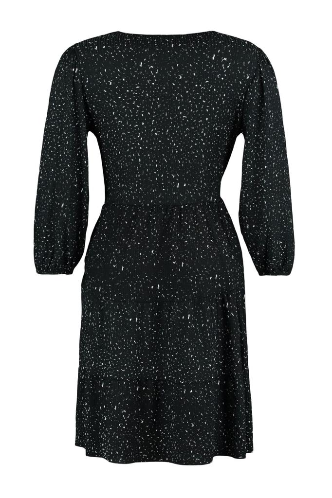 Women's Style Plus Size Black Polka Dot A-line Mini Knitted Dress