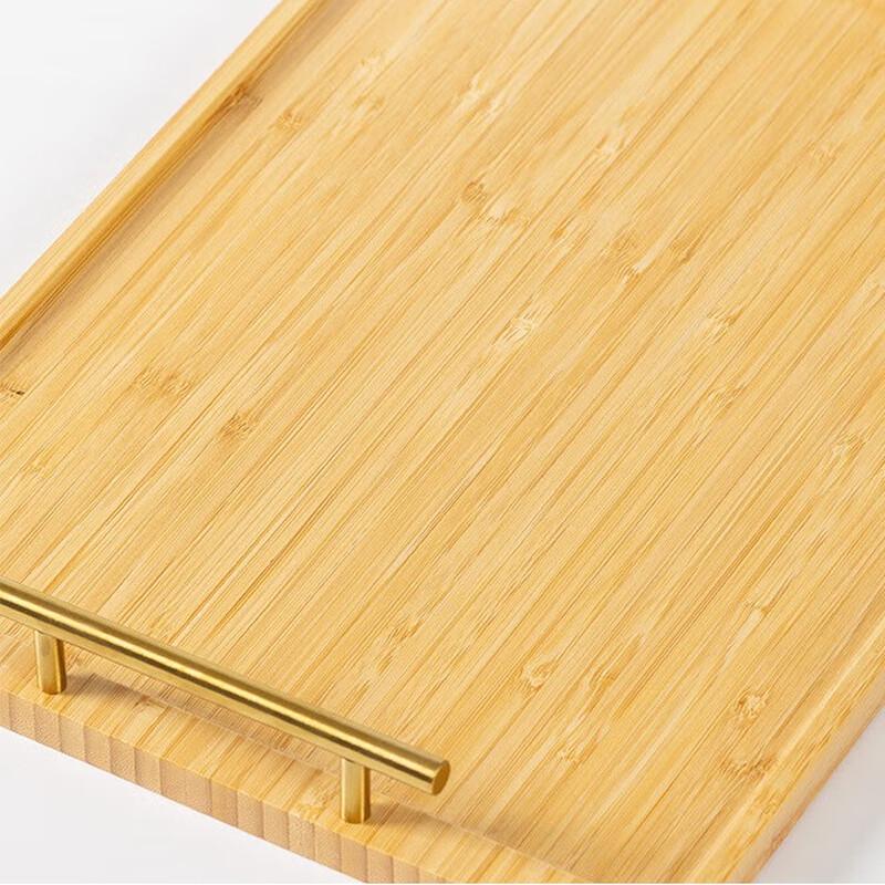 Rechteckiges Bambus-Serviertablett mit Griffen