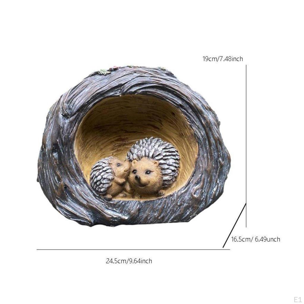 Lighted Animal Ornament Waterproof Resin Hedgehog Statue Light Weather Resistant