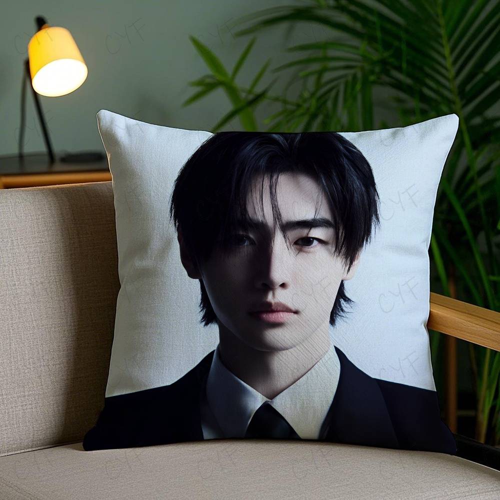 Kpop Style Singer P-Park Sunghoon Pillow Case Anti-Dustmite Pillowcase Invisible Zipper Silky Short Plush Sofa Cushion Cover