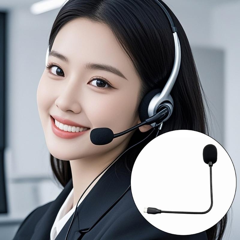 Flexible Gooseneck Mic Conference Microphone Ø9.7x6.7mm Mic Head 20Hz-16KHz Frequency for Phones Computer Meetings