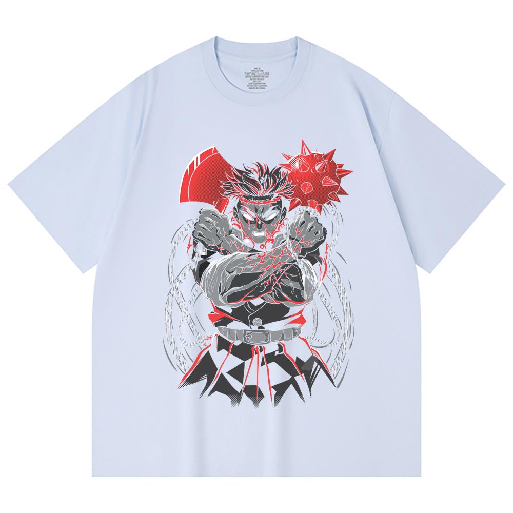 230 Gsm 100% Cotton Demon Slayer V24 Gyomei Print Unisex Heavy Cotton T Shirt