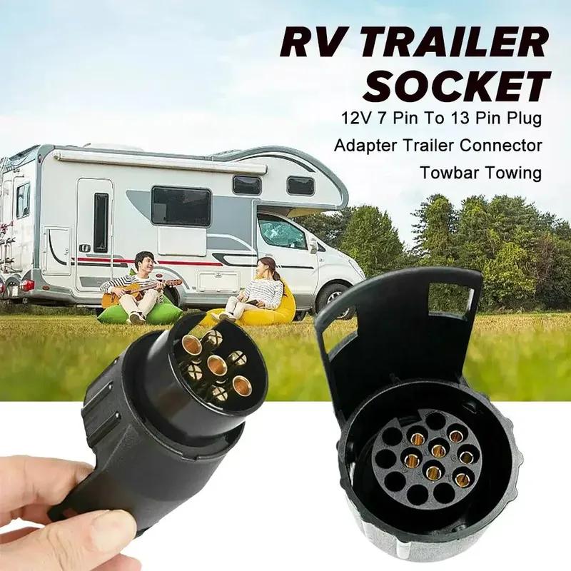 7 Pin To 13 Pin Plug Adapter Trailer Connector 12V Towbar Towing Waterproof Plugs Socket Adapter Car Truck Accessories чёрный