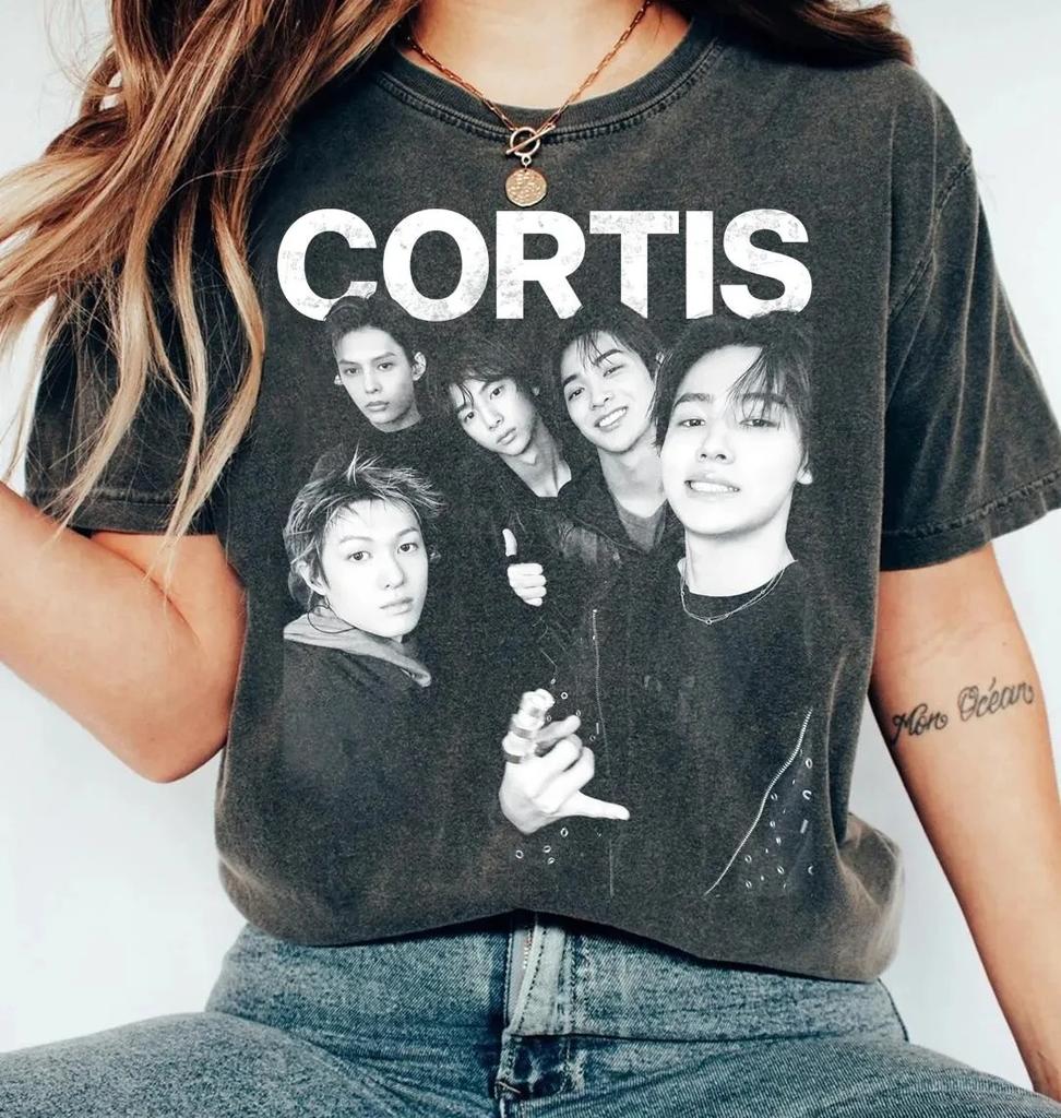CORTIS Tricou Unisex din Bumbac cu Spălare Acidizată Grafic 2026 Vară Nou K-pop Vintage Gât Rotund Bărbați Y2k Mânecă Scurtă Cadou pentru Fani