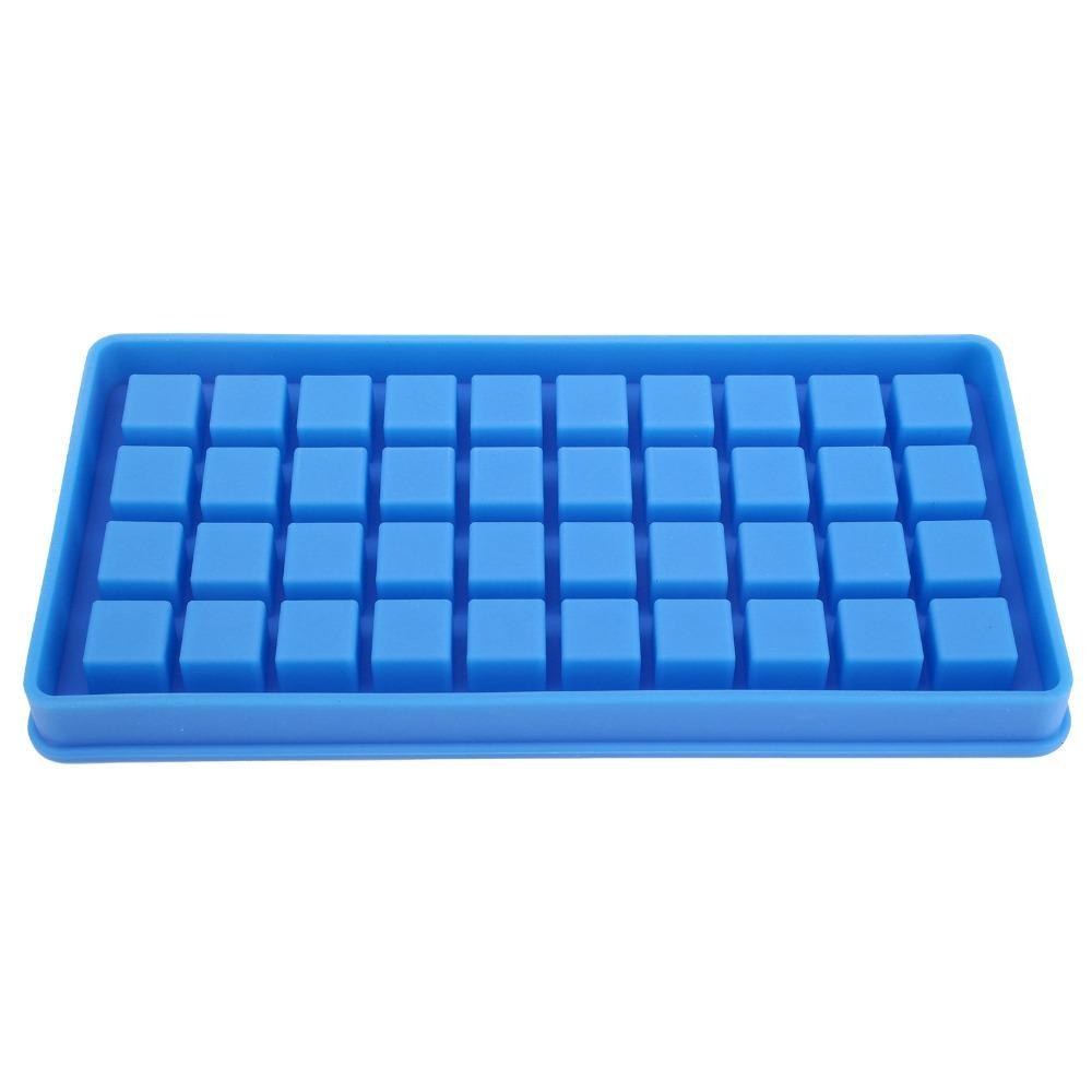 Reusable 40 Grids Ice Tray Square Shape Food Grade Silicone Candy Mold Dishwasher Safe Non Stick Ice Cubes Maker Kitchen