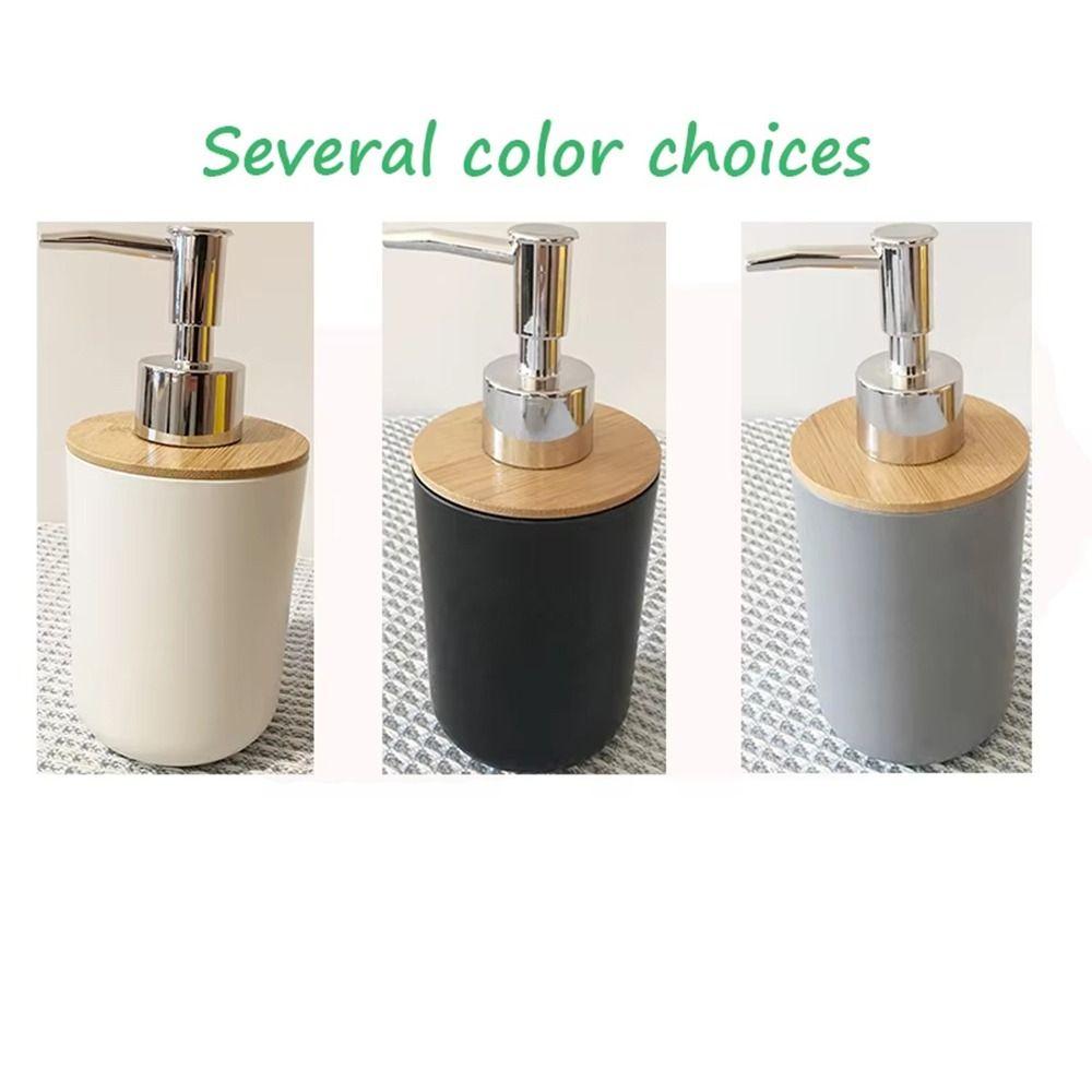 Refillable Bamboo Soap Dispenser Plastic Pump Bath Lotion Pump Jar Hand Sanitizer Bottle  Kitchen