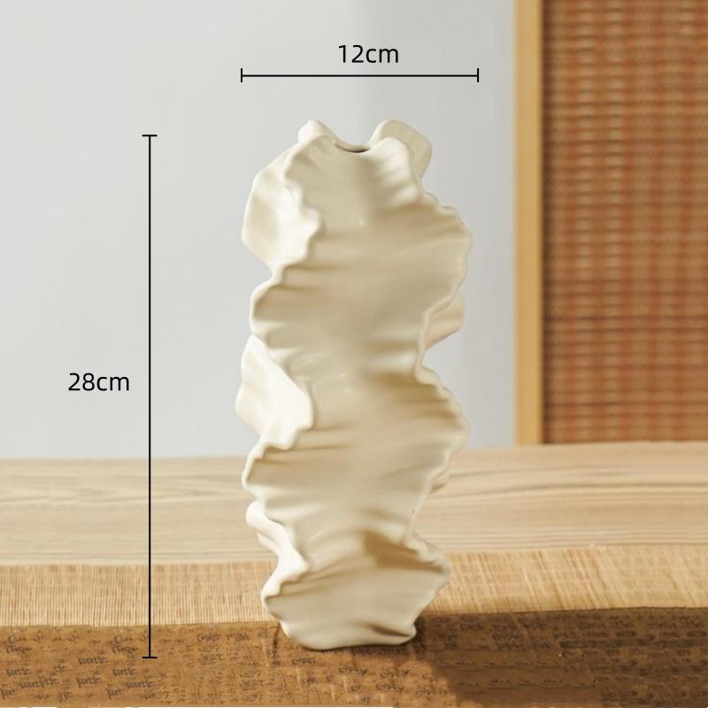 

Ceramic Vase Irregular Wrinkles and Patterns Flower Vase Ceramic Handicrafts Flower Arrangement Accessories Home Decoration