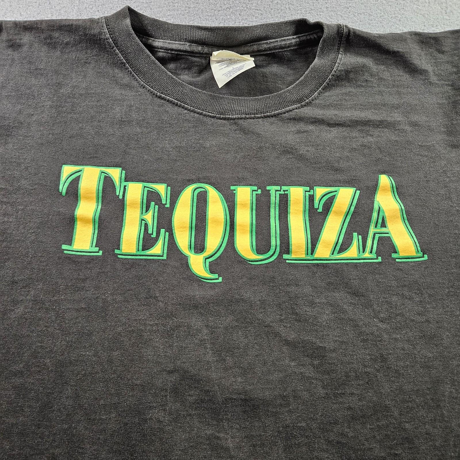Vintage Tequiza Shirt Mens Black Anheuser-Busch Beer Front Back Graphic 90s Unisex T-Shirt L