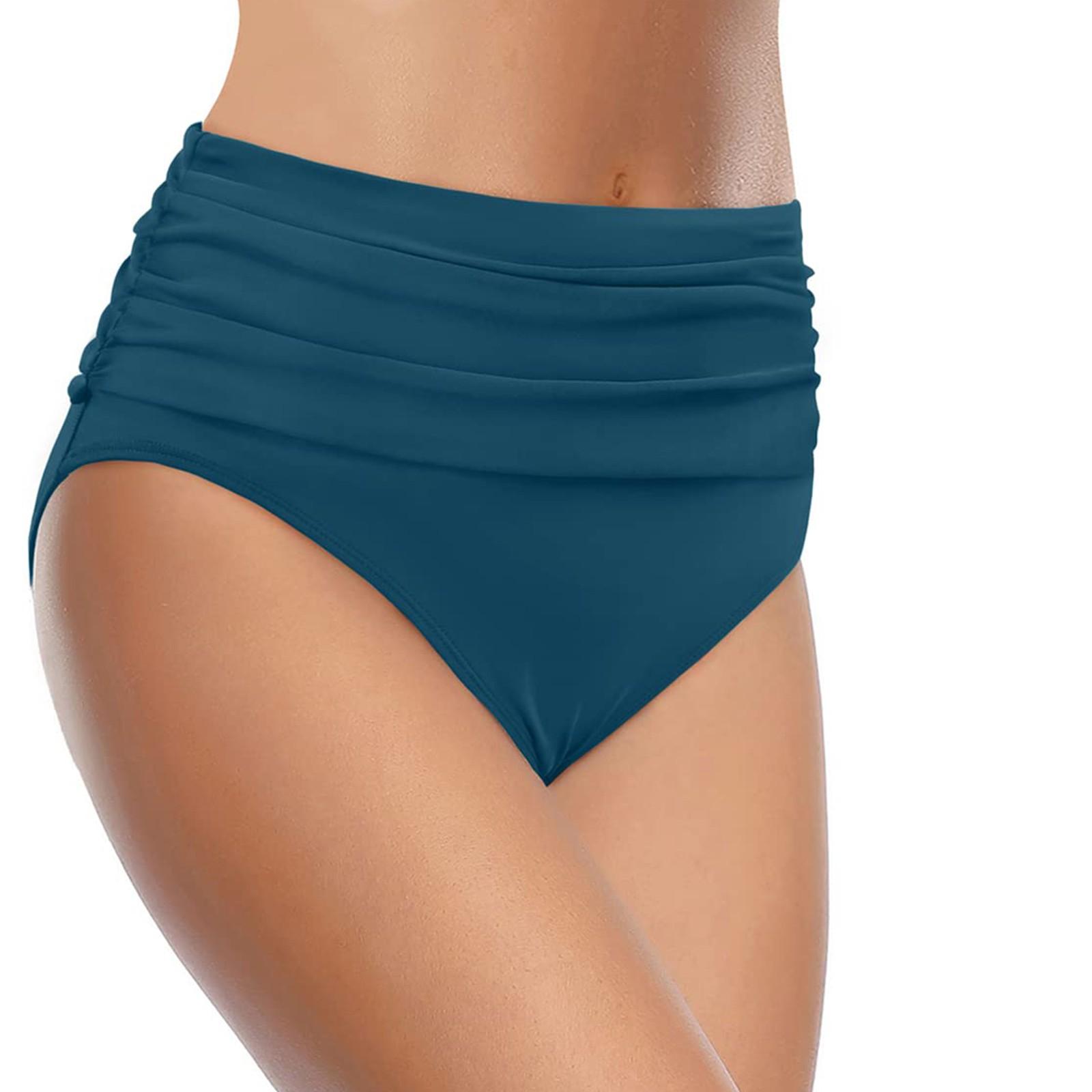 

Женские бесшовные физиологические эластичные плиссированные плавки с высокой талией One Size темно-зеленого