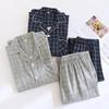 2026 New Spring and Autumn Men's Pajama Set 100% Cotton Long Sleeve Long Pants Two Piece Set Loose Large Home Clothes