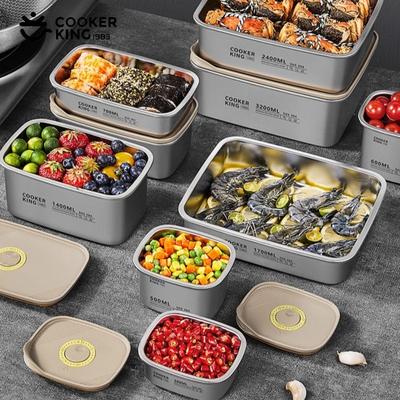 COOKER KING Food Storage Container Stainless Steel Camping Lunch Box Fruit Bento Box Refrigerator Freezer Sealed Storage Box