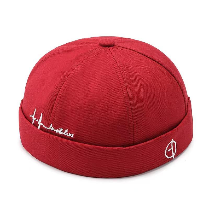 Cool Hat Men's Dark Brown All Year Round Hat For And Wo K-Style Landlord Hat Fashion Brimless Hat Easiest For Matchhip Hop Retrofashion Melon Skin Hat Cm