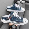 Summer Men's Canvas Shoes Half Slippers Fashion Casual Outdoor Sneakers Comfortable Breathable Men Vulcanized Shoes Zapatillas