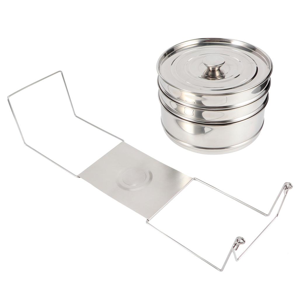 Pentola Vaporiera in Acciaio Inossidabile Impilabile a 3 Livelli Set Pentole Vaporiera Cuoci Cibo Pentola a Pressione Accessori da Cucina
