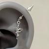 Clou d'oreille en forme de croix Zircon brillant Boucle d'oreille à clou tendance Pour femmes Accessoires de Piercing Corporel