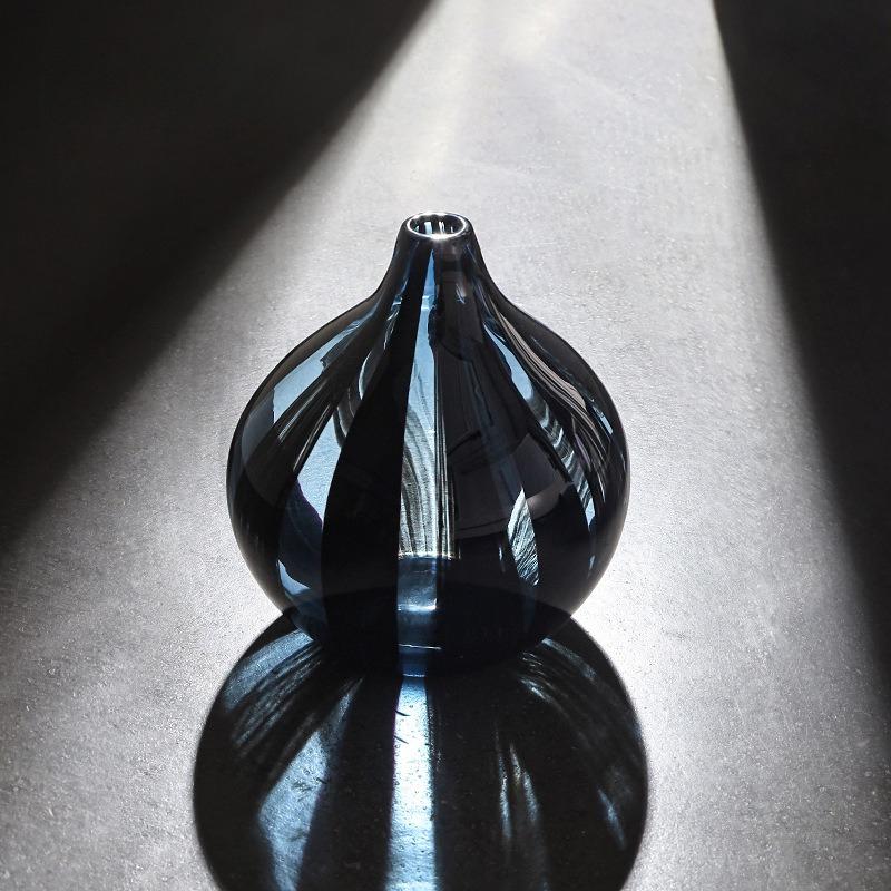 Black White Ink High End Big Belly Small Mouth Glass Vase Home Decor Living Room Flower Vase