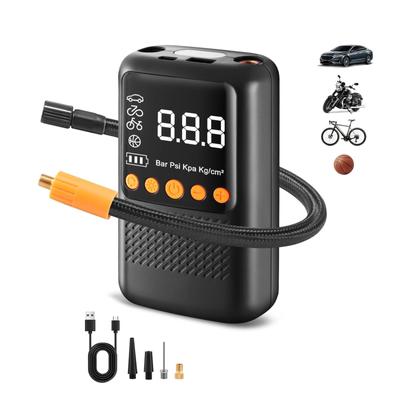 Tragbarer Luftkompressor Elektrische Autopumpe Automatisch Motorräder Reifenfüller Digitales Manometer Erkennen mit LED-Lampe