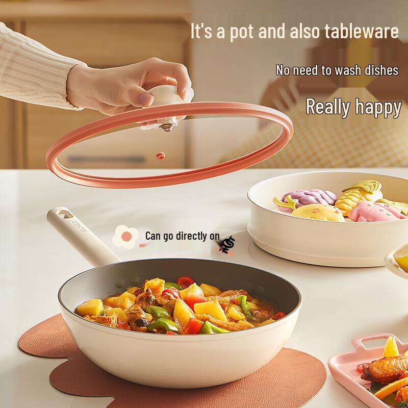 Supor 26cm Hot Red Dot Non-stick Frying Wok